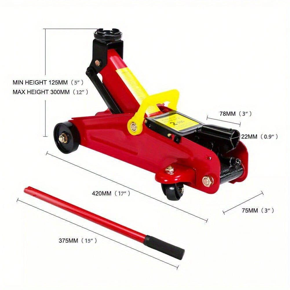 2 Tonne Low Profile Trolley Jack Hydraulic Lift Heavy Duty Car Floor Tool RED