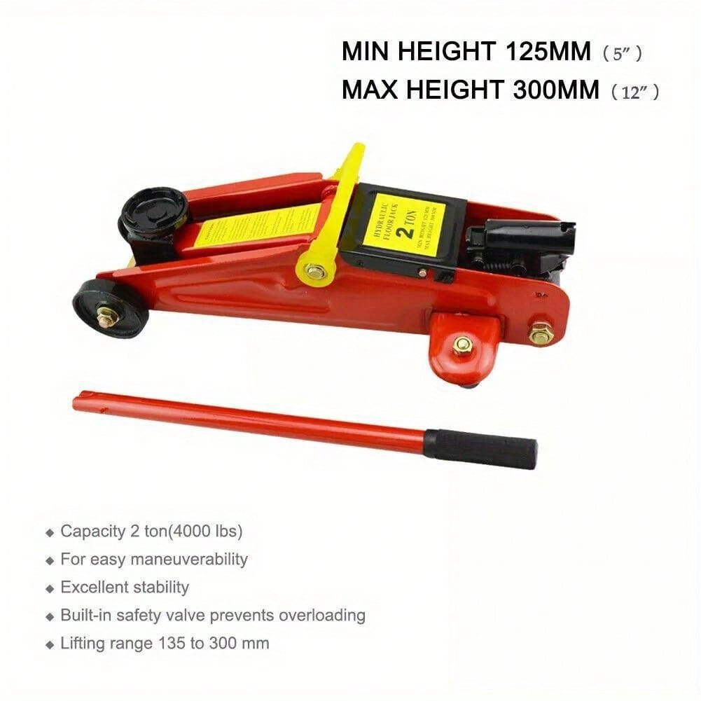 2 Tonne Low Profile Trolley Jack Hydraulic Lift Heavy Duty Car Floor Tool RED
