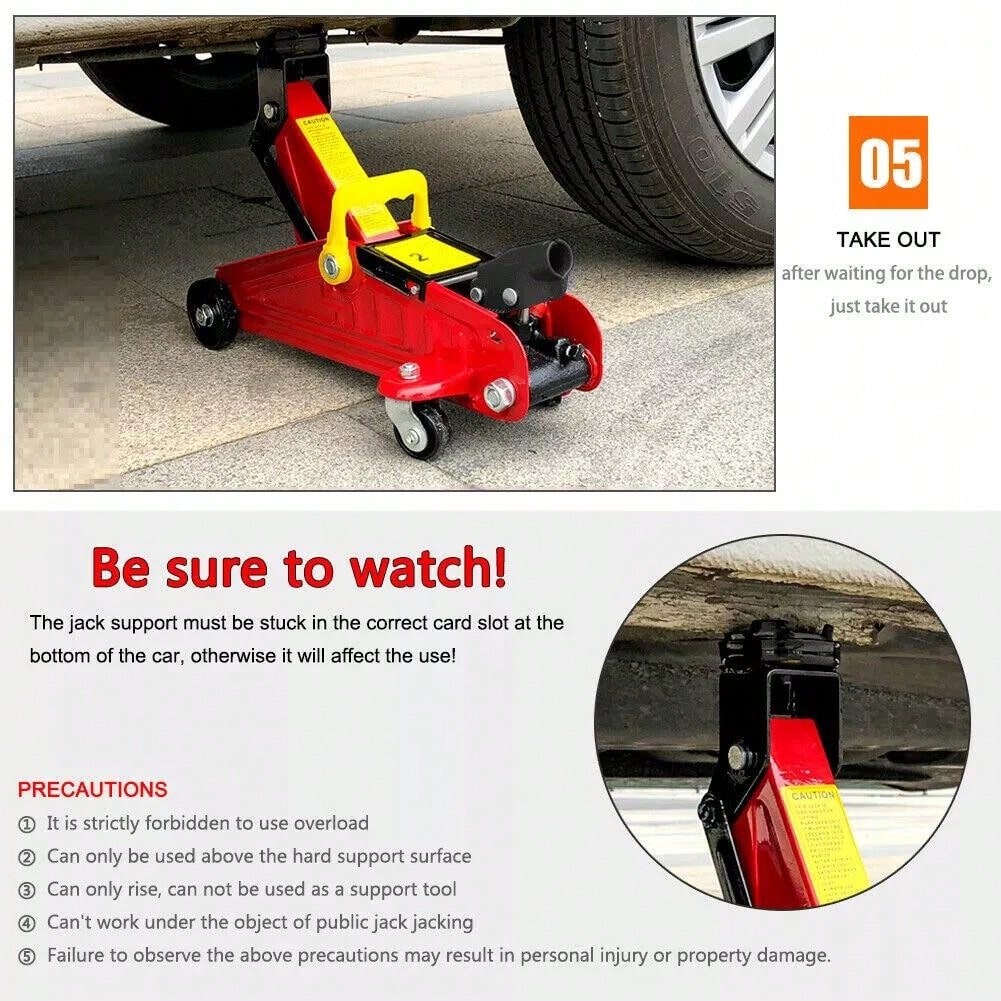 2 Tonne Low Profile Trolley Jack Hydraulic Lift Heavy Duty Car Floor Tool RED