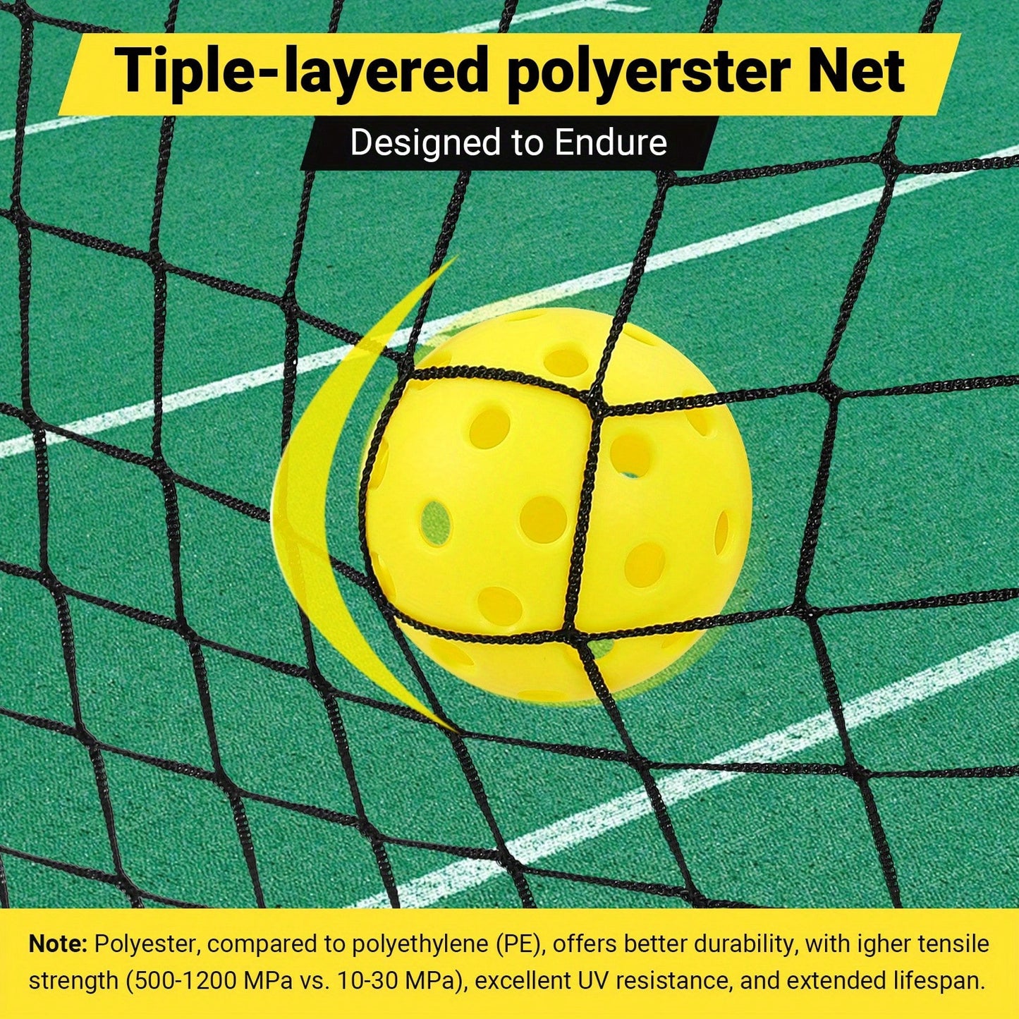 22FT Pickleball Net System - Portable Regulation-Size Net With 6 Pickleballs 4 Pitbull Racket