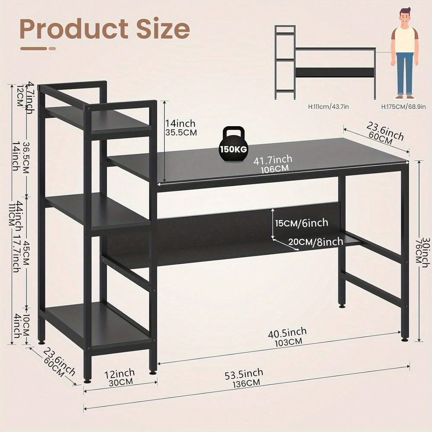 Work Desk Computer Table with Shelf Office Table Computer Furniture