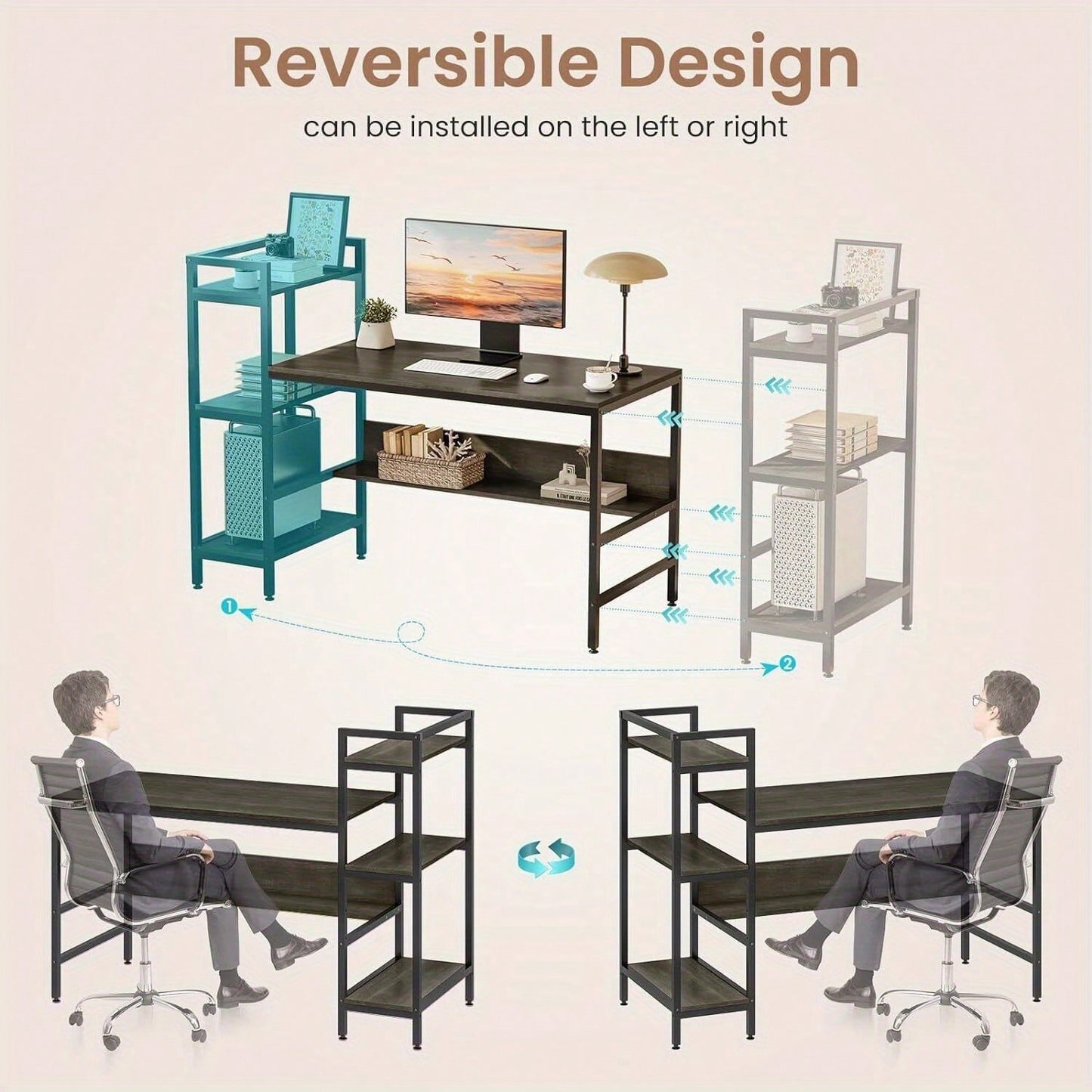 Work Desk Computer Table with Shelf Office Table Computer Furniture
