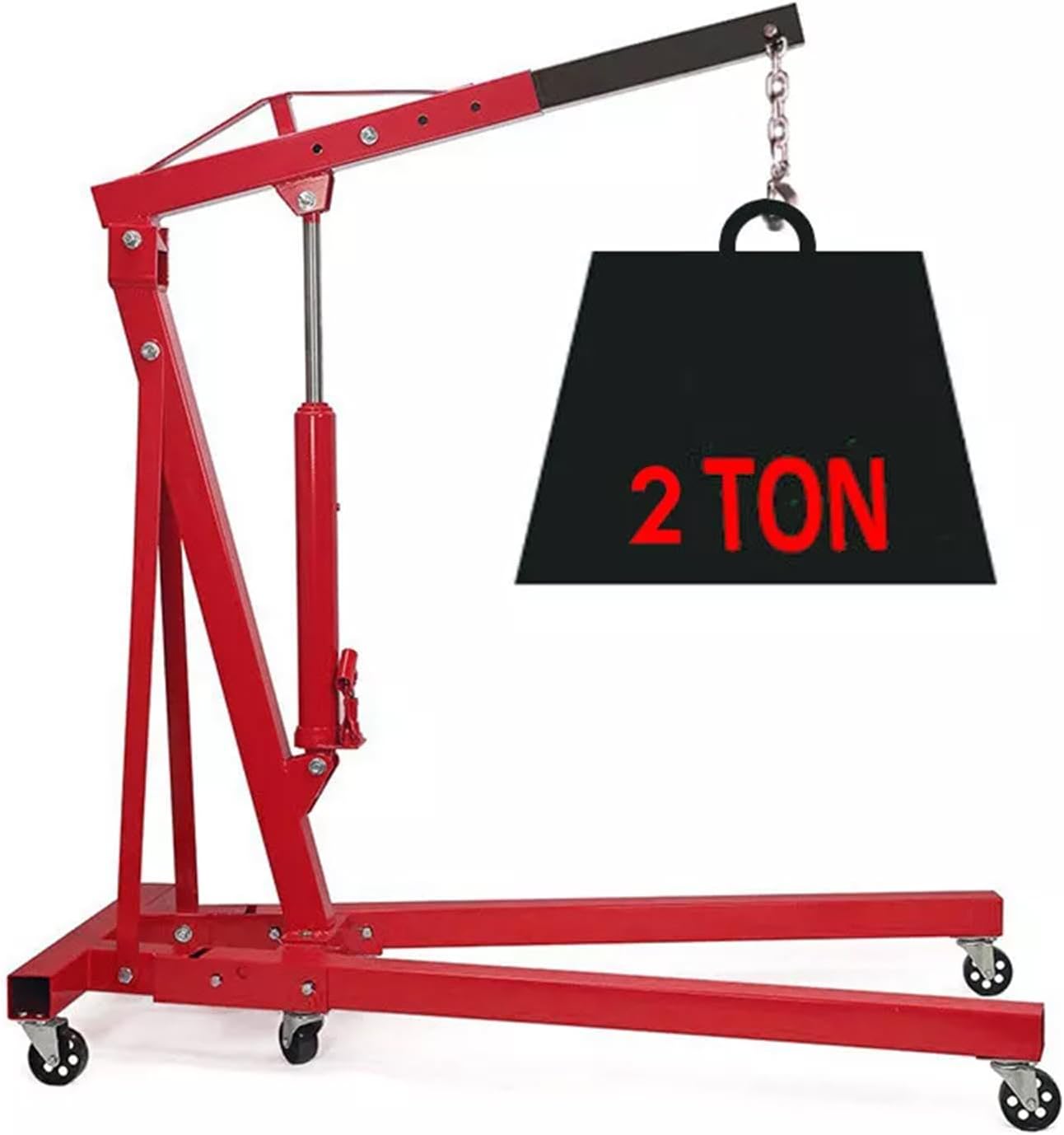 2 Ton Folding Hydraulic Engine Hoist Crane on Wheel