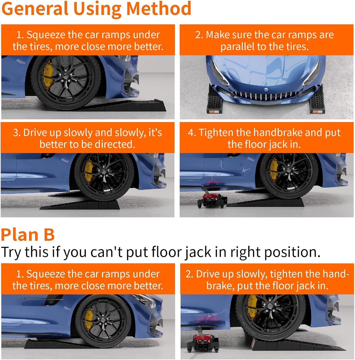 Set of 2 Car Ramp Low Rise