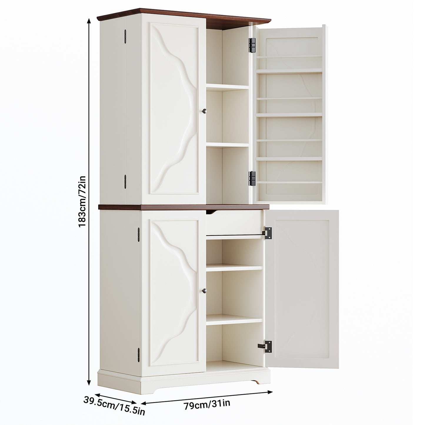 Kitchen Pantry Storage Cabinet Freestanding Cupboard for Dining Room Living Room Laundry