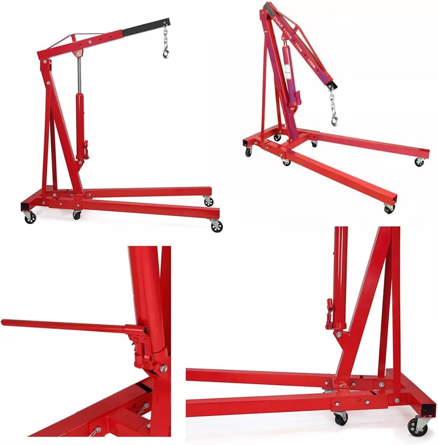 2 Ton Folding Hydraulic Engine Hoist Crane on Wheel