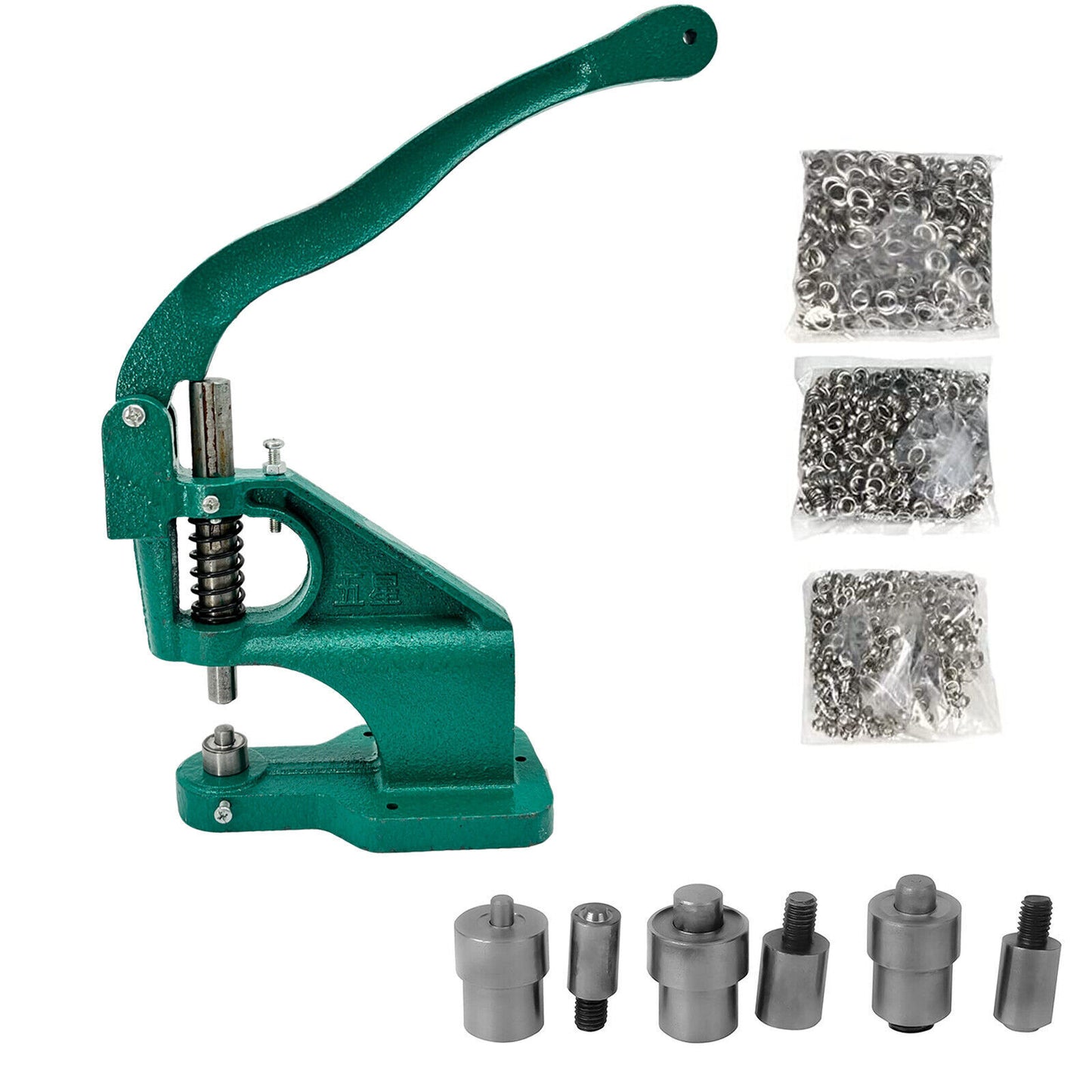 3 Dies Heavy Duty Hand Press 1500 Grommet Eyelet Machine Punch Tool Kit Set