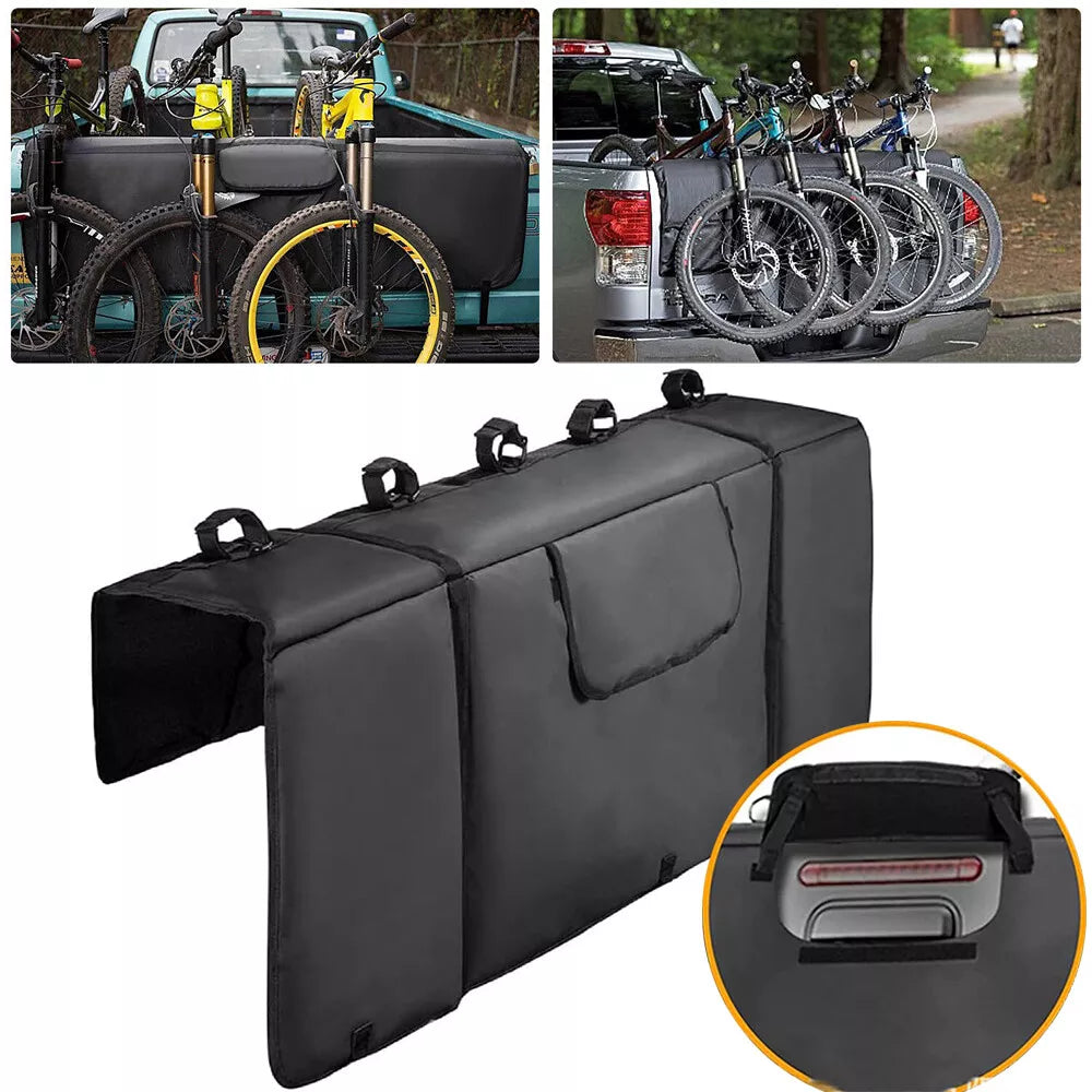 5 Bike Tailgate Pad Shuttle Pad Pickup Truck Tailgate Protection Rack w/Strap UK