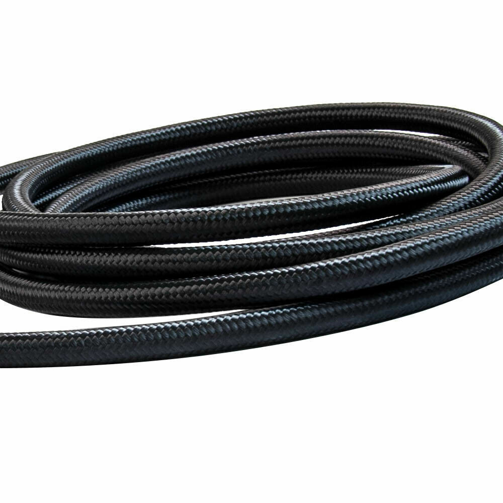 AN6 6AN Fitting Nylon Stainless Steel Braided Fuel Hose End Adapter Oil Line 5M