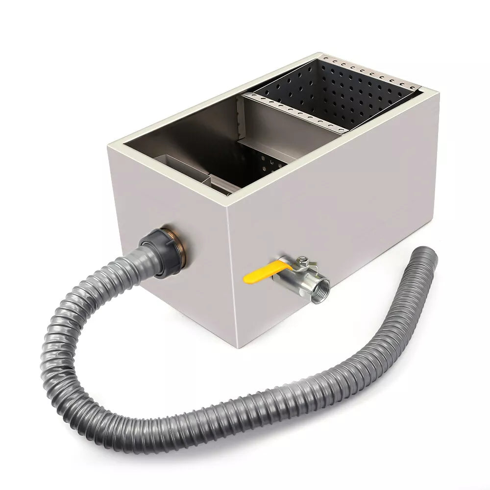 4KG Commercial Grease Trap Waste Water Oil Fat Filter Stainless Steel Restaurant