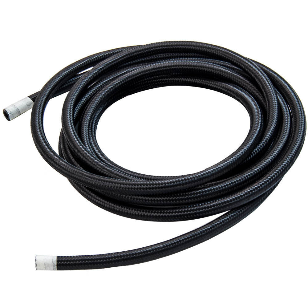 AN6 6AN Fitting Nylon Stainless Steel Braided Fuel Hose End Adapter Oil Line 5M