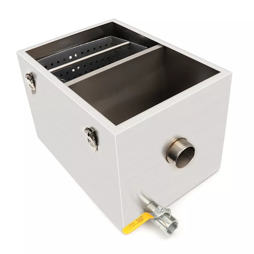 4KG Commercial Grease Trap Waste Water Oil Fat Filter Stainless Steel Restaurant