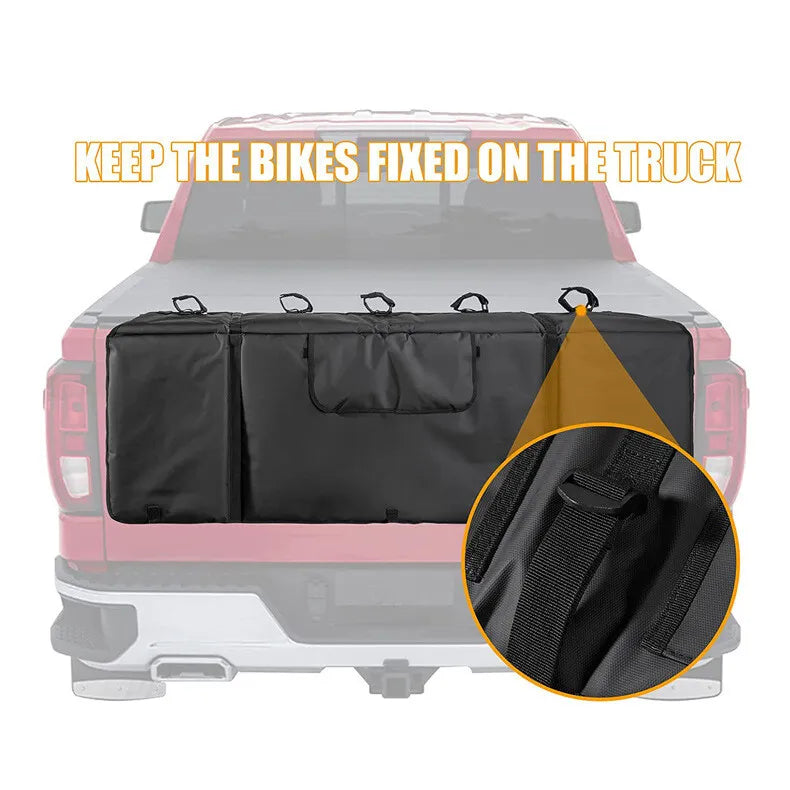 5 Bike Tailgate Pad Shuttle Pad Pickup Truck Tailgate Protection Rack w/Strap UK