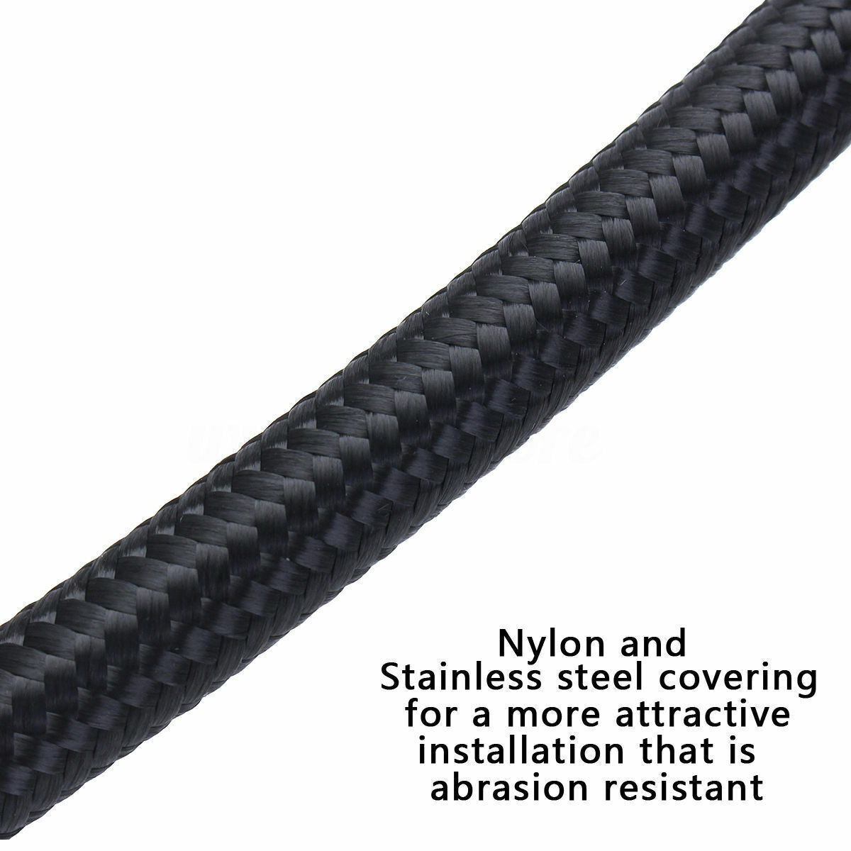AN6 6AN Fitting Nylon Stainless Steel Braided Fuel Hose End Adapter Oil Line 5M