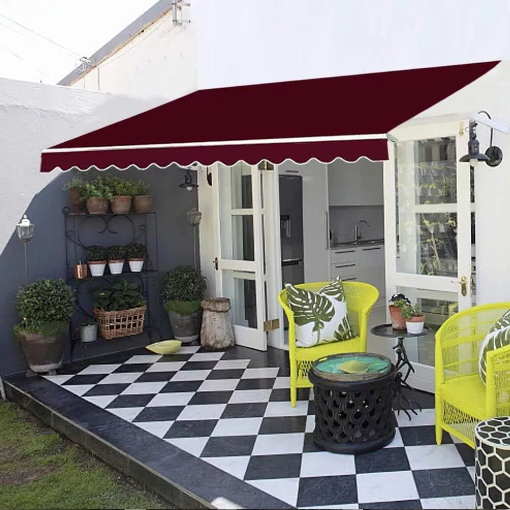 Retractable Garden Patio Manual Awning Canopy Shelter Outdoor Sun Shade
