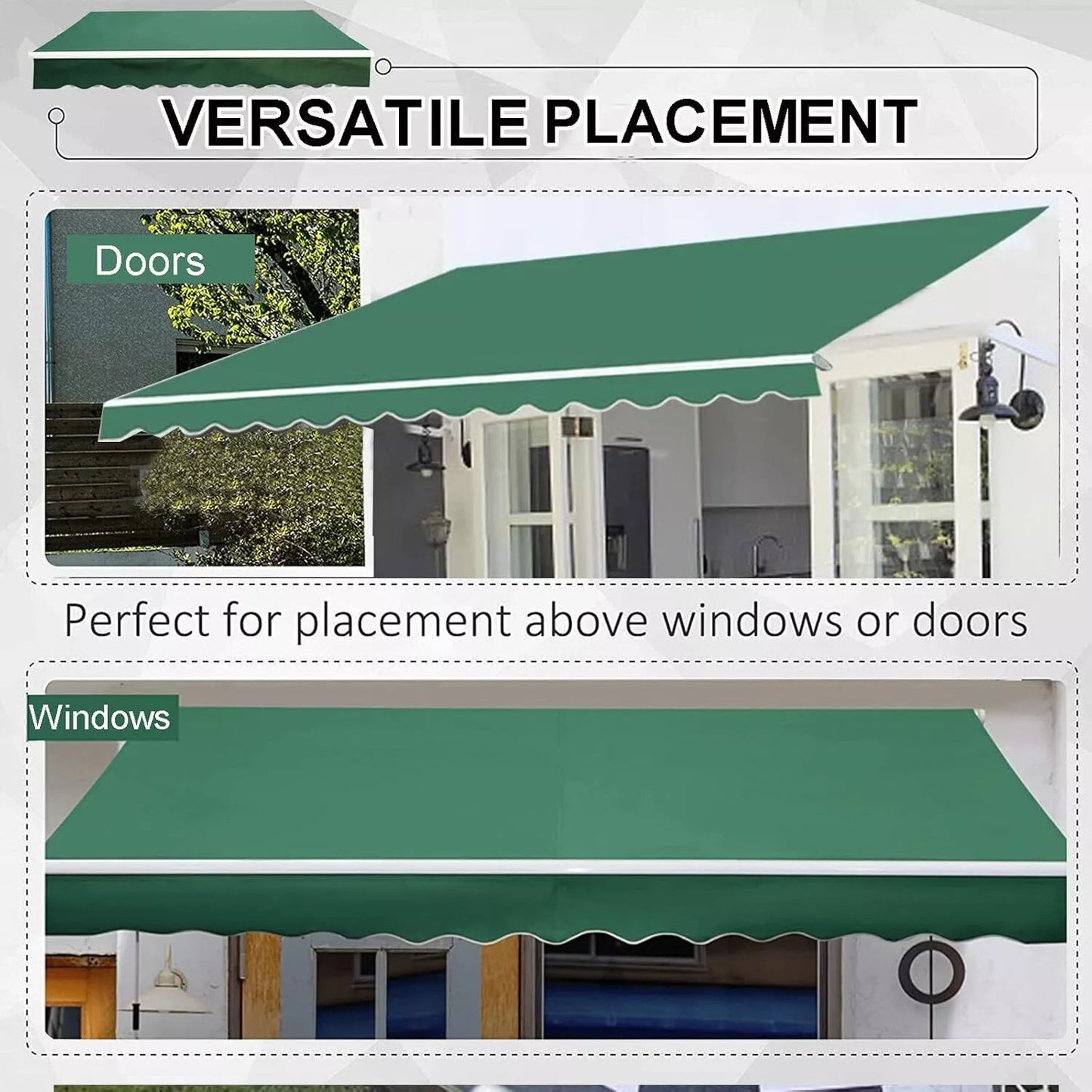 Retractable Garden Patio Manual Awning Canopy Shelter Outdoor Sun Shade