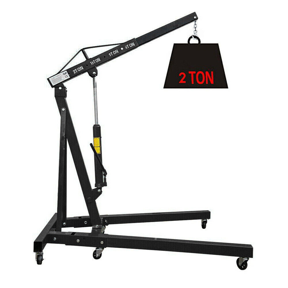 2 Ton Engine Crane Hoist Lift Jack Lifter Folding Hydraulic Garage Heavy Duty