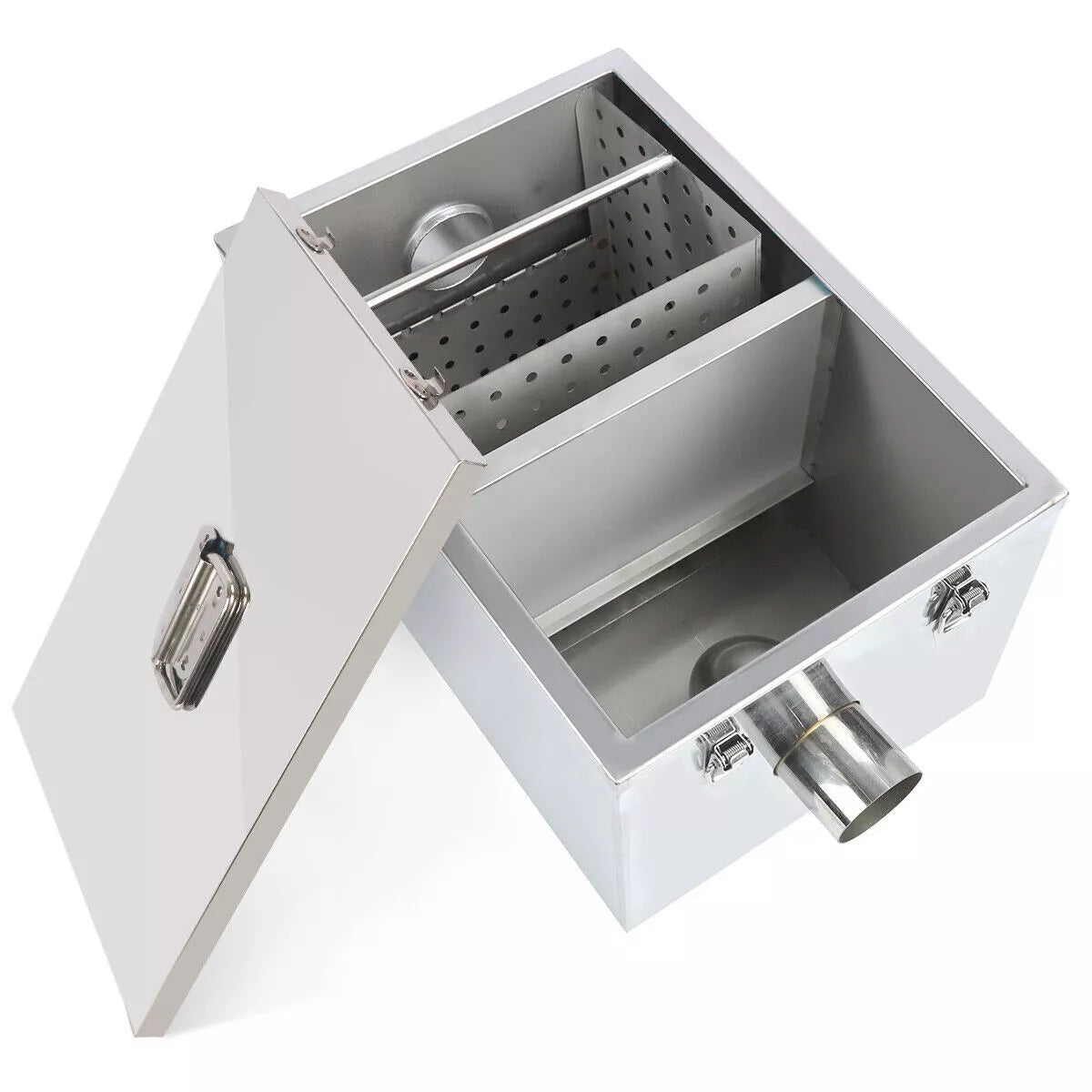 4KG Commercial Grease Trap Waste Water Oil Fat Filter Stainless Steel Restaurant