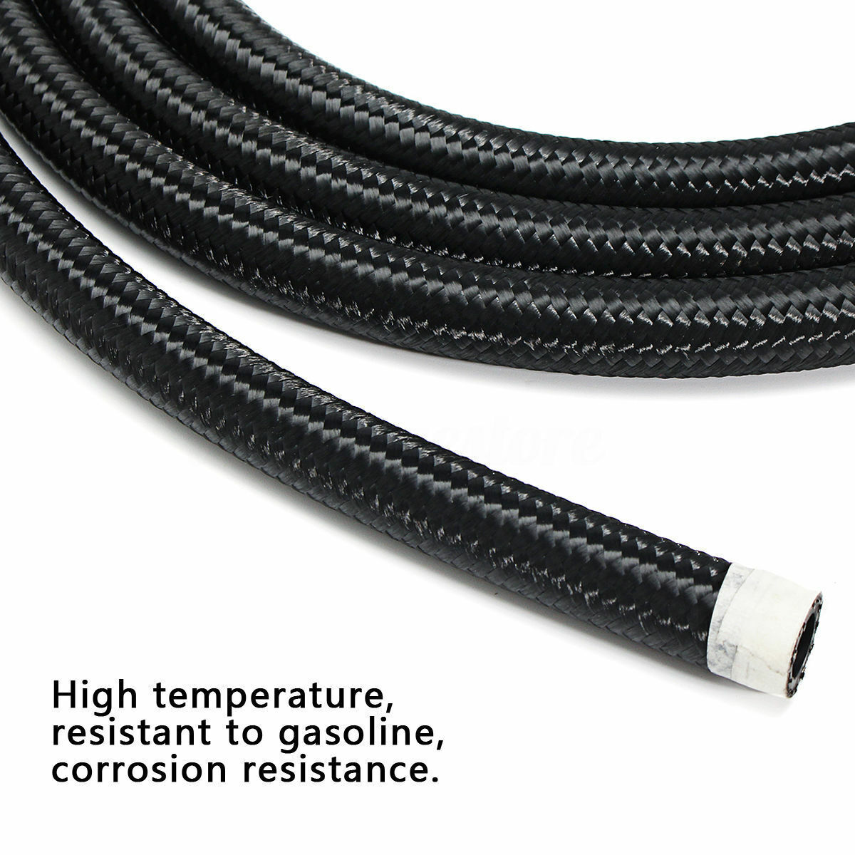AN10 10AN Nylon Stainless Steel Braided Fuel Oil Gas Line Hose 10 Feet 3M Black