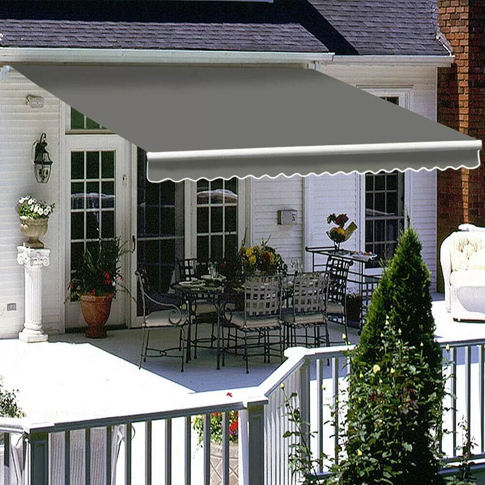 Retractable Garden Patio Manual Awning Canopy Shelter Outdoor Sun Shade