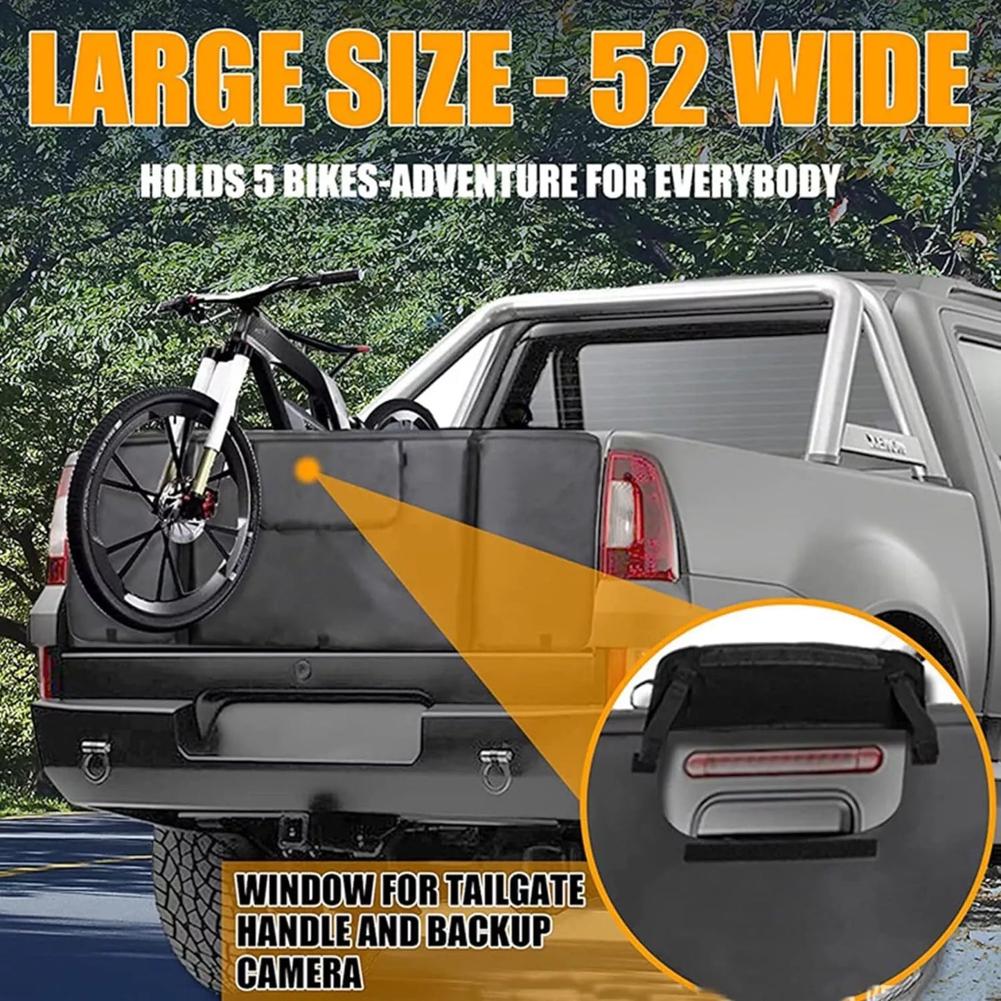 5 Bike Tailgate Pad Shuttle Pad Pickup Truck Tailgate Protection Rack w/Strap UK
