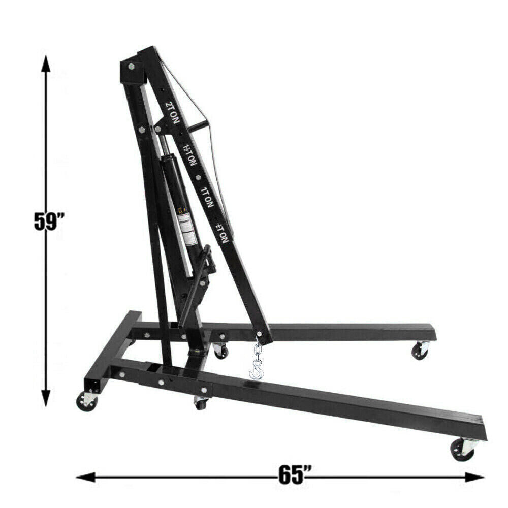 2 Ton Engine Crane Hoist Lift Jack Lifter Folding Hydraulic Garage Heavy Duty