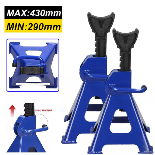 2PCS 3 Ton Axle Stands Lifting Capacity Heavy Duty Car Caravan Floor Jack Stand