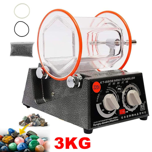 3KG Rotary Tumbler Polisher Jewelry Coins Polishing Finisher Machine with Beads