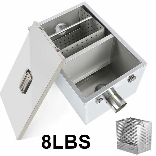 Commercial Grease Trap Waste Water Oil Fat Filter 4KG Stainless Steel Restaurant