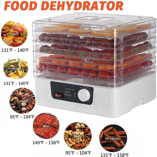 5 Tier Food Dehydrator w/ Temperature Control for Fruit Meat Jerky Pet Treat