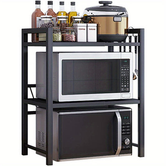 3 Tier Expandable Microwave oven Rack Stand Storage Holder Kitchen Corner Shelf