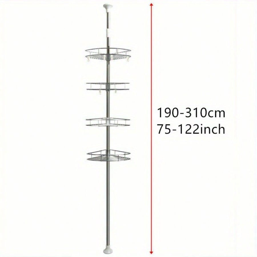 Bathroom Shelf Telescopic Shower Shelf 190-310cm Corner Shelf Shower Corner Shower Shelf 4 Shelves