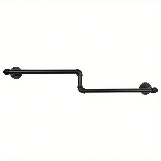 Industrial Pipe Clothing Rack Wall Mounted Clothes Rail Hanging Display Rack