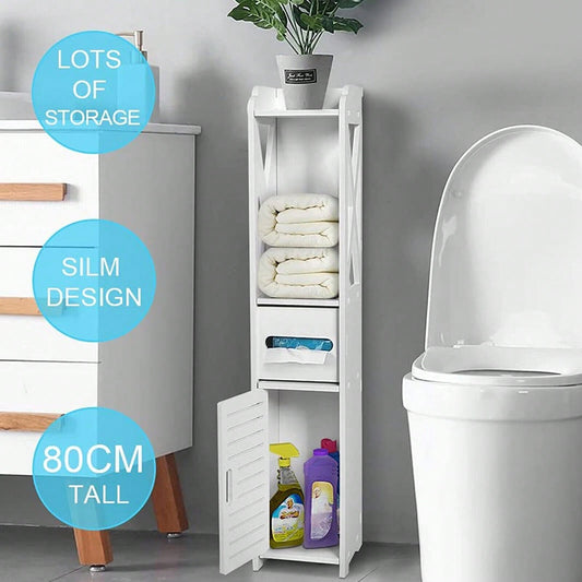 4 Tier Bathroom Shelf Cupboard Bath Bedroom Storage Holder Rack Organizer