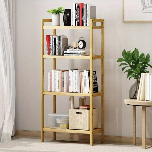 Adjustable 4 Tier Bamboo Storage Shelf Bathroom Kitchen Shelving Unit Free Standing