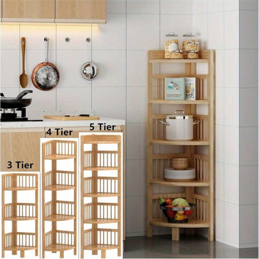 3/4/5 Tier Corner Shelf Book Shelf Bathroom Furniture Stand Shelf Kitchen Shelf Bathroom Shelf