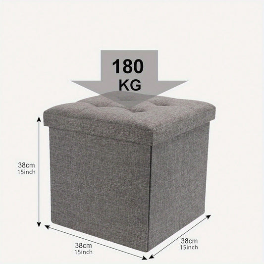 Storage Bench Folding Pouffe Seat Stool Box Home Chair Foot Stool Linen