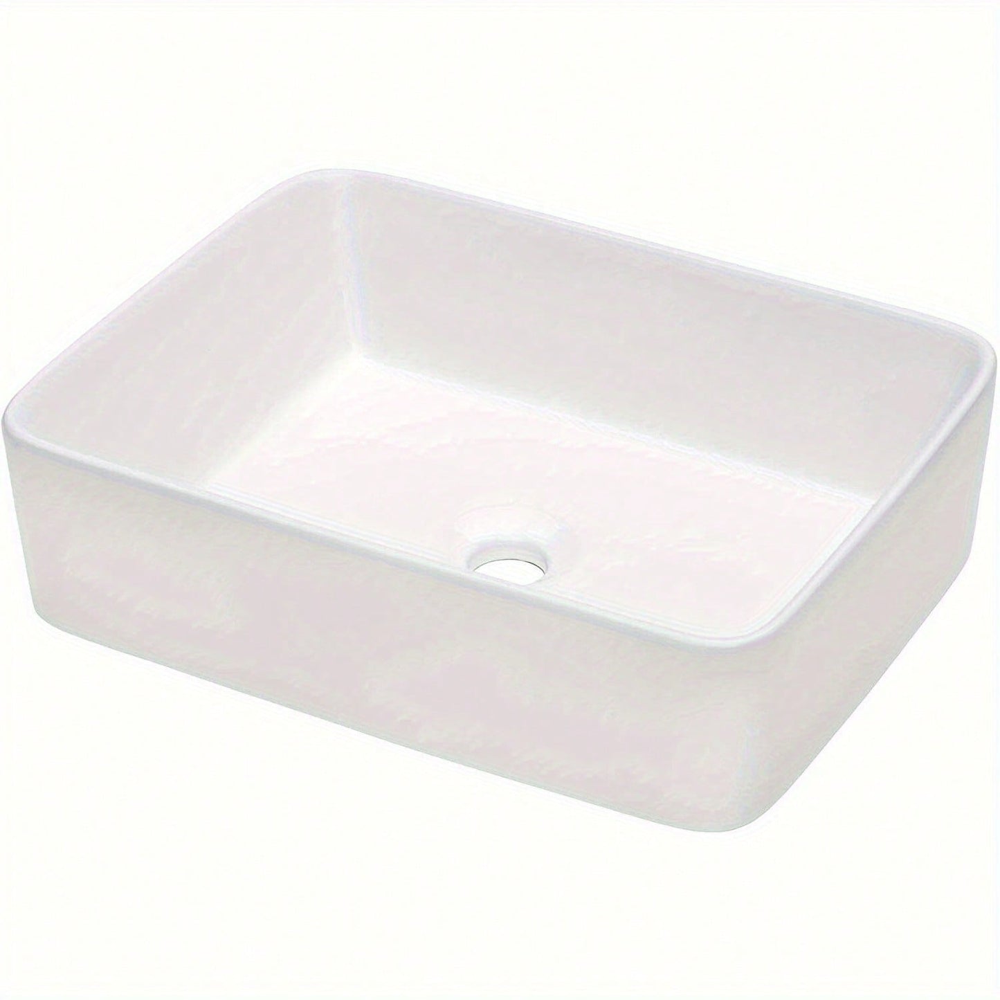 Bathroom Counter Top Ceramic Wash Basin Cloakroom Gloss Sink Rectangular