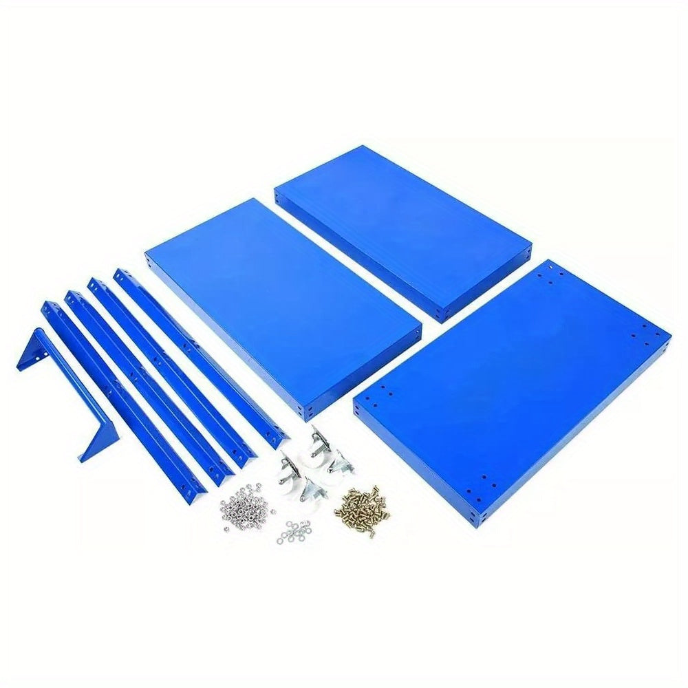 Tool Storage Heavy Duty Garage Trolley Workshop DIY 3 Tier Wheel Cart Shelf Blue
