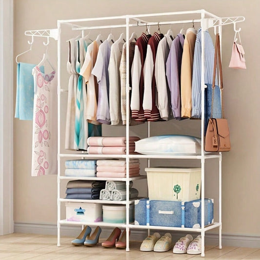 Heavy Duty Steel Clothes Rail Storage Garment Shelf Hanging Display Stand Rack