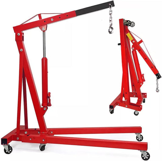 2 Ton Folding Hydraulic Engine Hoist Crane on Wheel